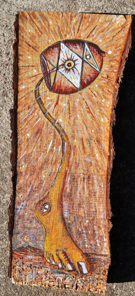 A painting on wood by Ixtaccihuatl